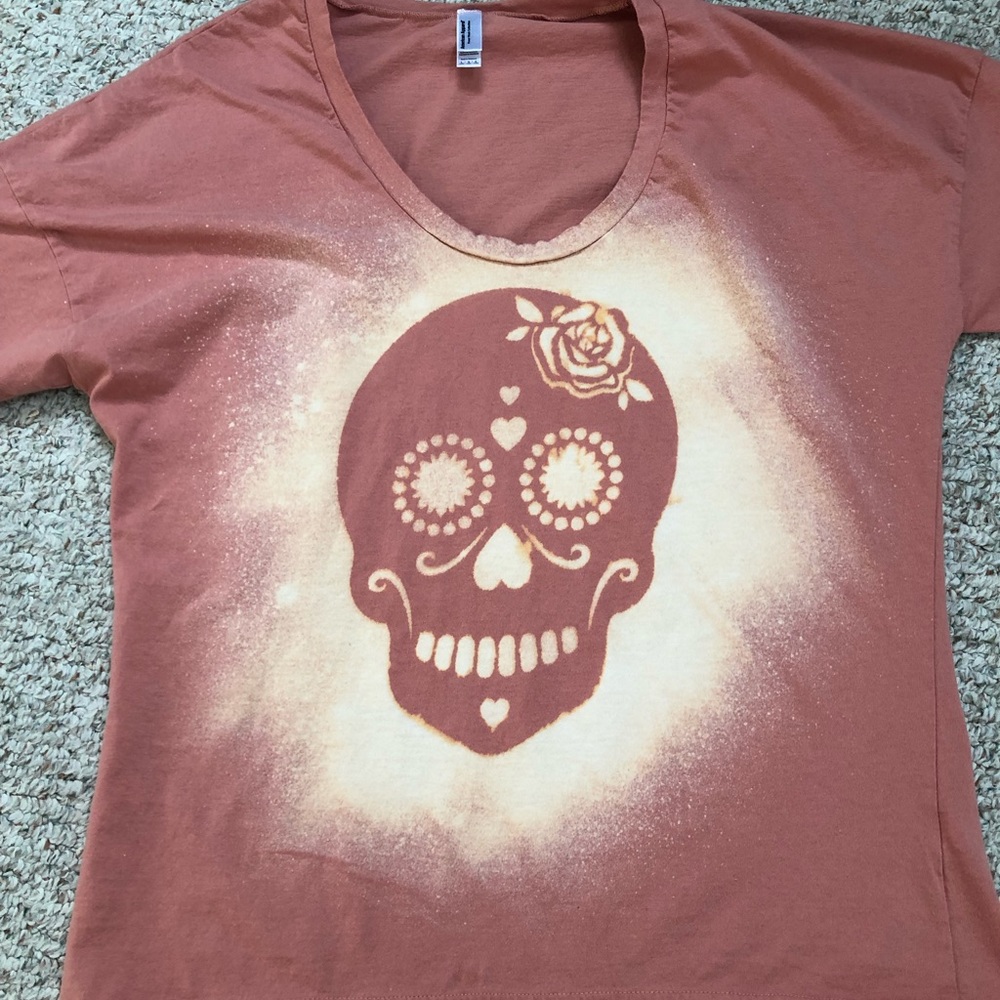American Apparel Rose Drop Shoulder Bleach Sugarskull